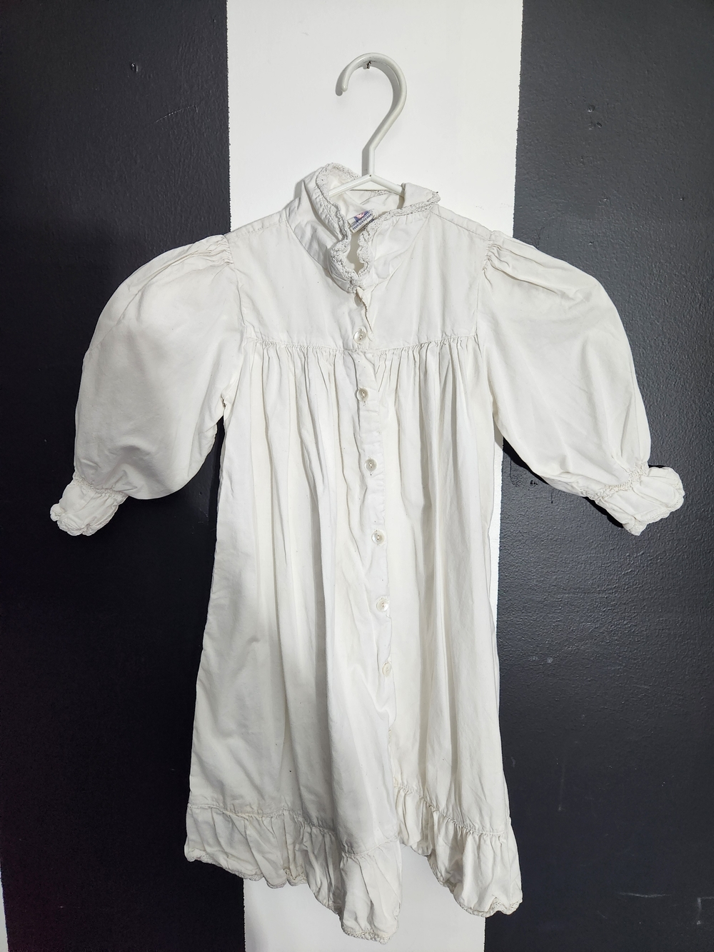 April Cornell Cream Puff-Sleeve White Dress